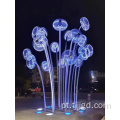Escultura de água -viva de aço inoxidável ao ar livre